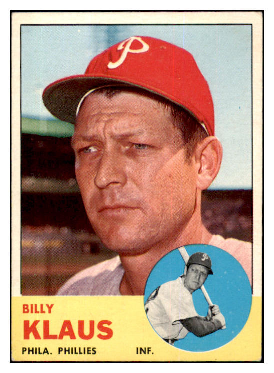 1963 Topps Baseball #551 Billy Klaus Phillies EX 420647