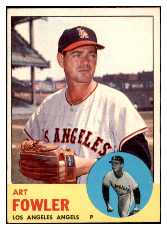 1963 Topps Baseball #454 Art Fowler Angels EX-MT Orange Box 420722
