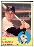 1963 Topps Baseball #542 Lou Klimchock Senators NR-MT 420764
