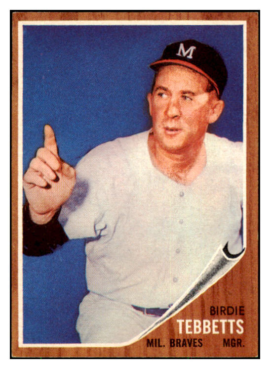 1962 Topps Baseball #588 Birdie Tebbetts Braves NR-MT 421162