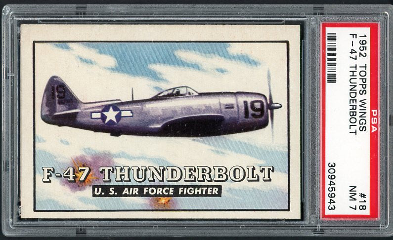1952 Topps Wings #018 F-47 Thunderbolt PSA 7 NM 421579
