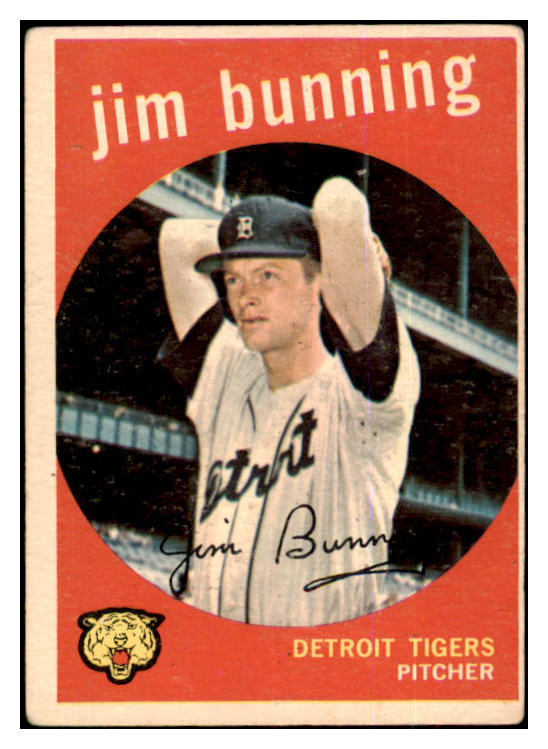 1959 Topps Baseball #149 Jim Bunning Tigers VG 422355