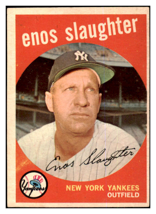 1959 Topps Baseball #155 Enos Slaughter Yankees EX 422356