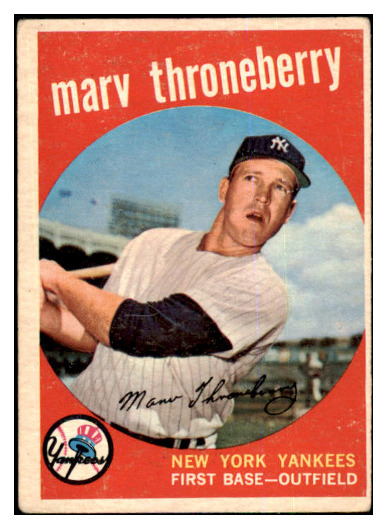 1959 Topps Baseball #326 Marv Throneberry Yankees VG 422381