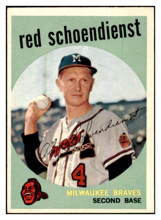 1959 Topps Baseball #480 Red Schoendienst Braves EX-MT 422408