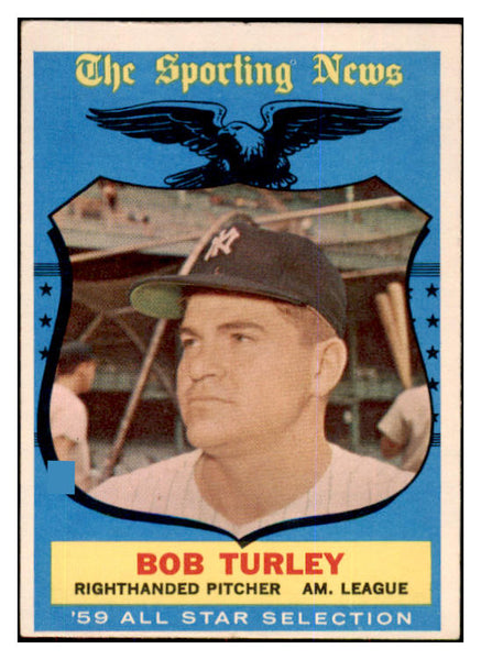 1959 Topps Baseball #570 Bob Turley A.S. Yankees EX 422443