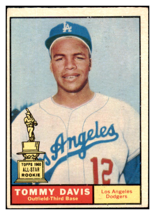 1961 Topps Baseball #168 Tommy Davis Dodgers EX 422567