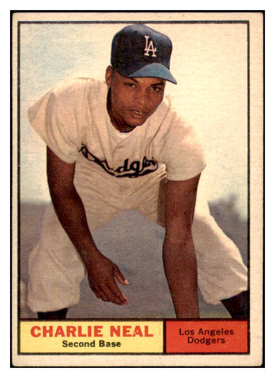 1961 Topps Baseball #423 Charlie Neal Dodgers EX 422582
