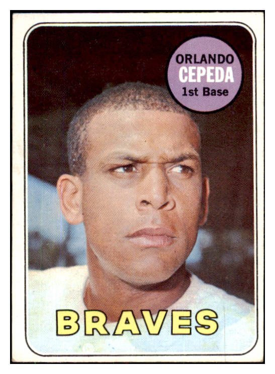 1969 Topps Baseball #385 Orlando Cepeda Braves EX 422934