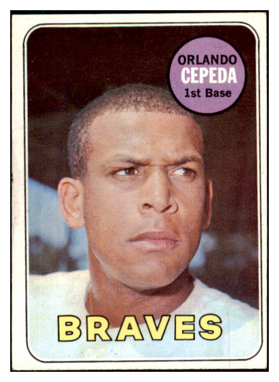 1969 Topps Baseball #385 Orlando Cepeda Braves EX 422936