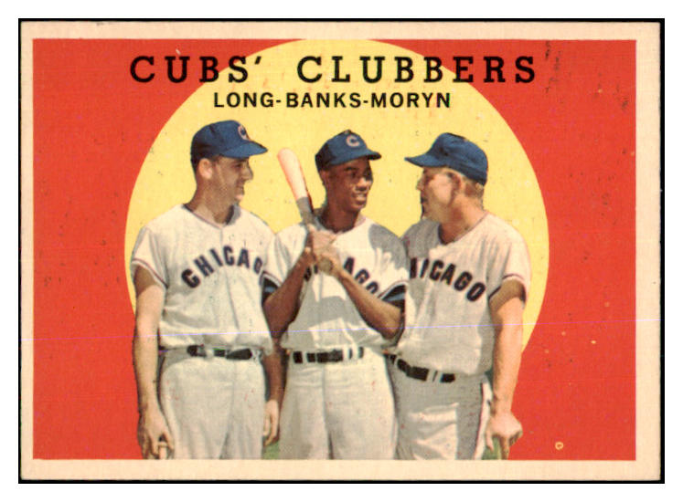 1959 Topps Baseball #147 Ernie Banks Dale Long EX 423444