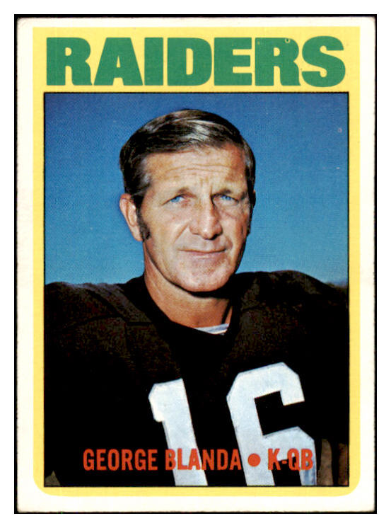 1972 Topps Football #235 George Blanda Raiders EX 423472