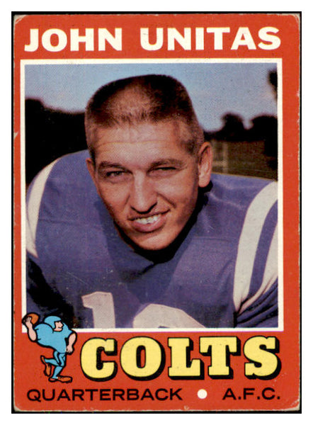 1971 Topps Football #001 John Unitas Colts VG-EX 423479