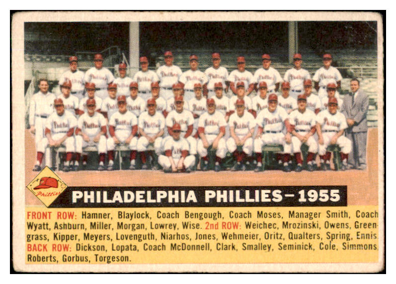 1956 Topps Baseball #072 Philadelphia Phillies Team VG Dated 424738