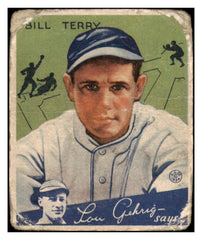 1934 Goudey #021 Bill Terry Giants FR-GD 424958