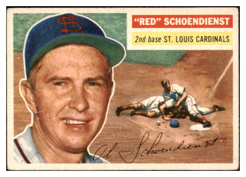 1956 Topps Baseball #165 Red Schoendienst Cardinals VG-EX Gray 425202