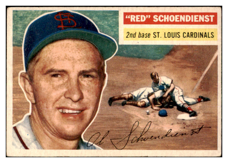 1956 Topps Baseball #165 Red Schoendienst Cardinals EX Gray 425204