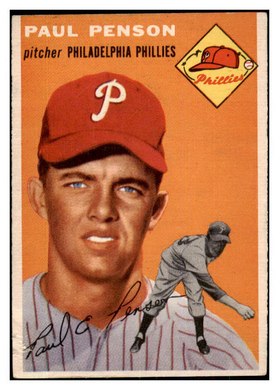 1954 Topps Baseball #236 Paul Penson Phillies VG 425697