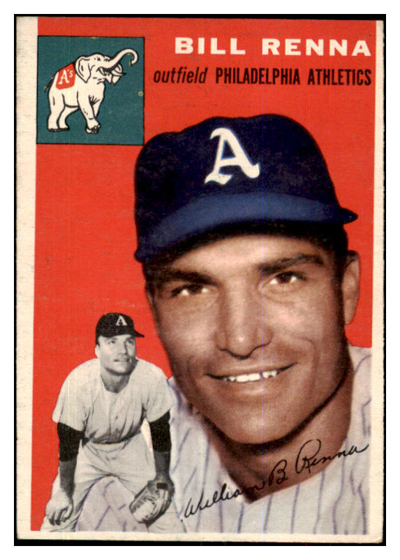 1954 Topps Baseball #112 Bill Renna A's EX-MT 425799