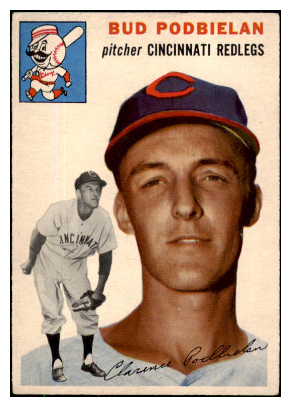 1954 Topps Baseball #069 Bud Podbielan Reds EX 425854