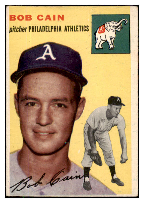 1954 Topps Baseball #061 Bob Cain A's EX 425863