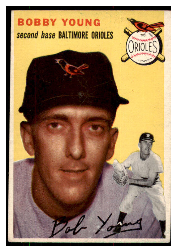 1954 Topps Baseball #008 Bobby Young Orioles EX 425898