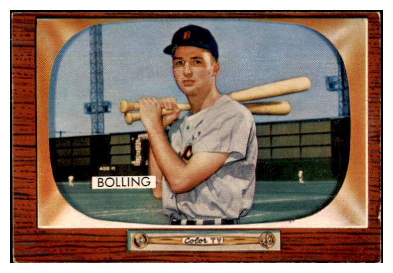 1955 Bowman Baseball #204 Frank Bolling Err Tigers EX-MT 426016