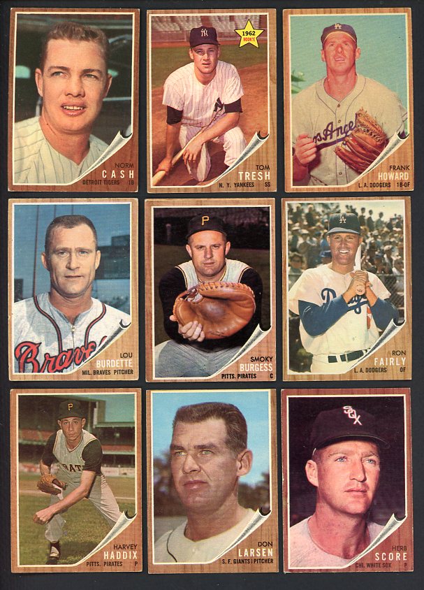 1962 Topps Baseball Set Lot 165 Diff VG-EX Tresh Cash Howard Score 426449