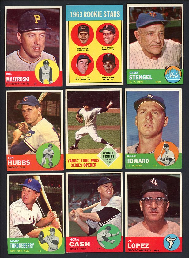 1963 Topps Baseball Set Lot 134 Diff GD-VG Oliva Stengel Mazeroski 426464