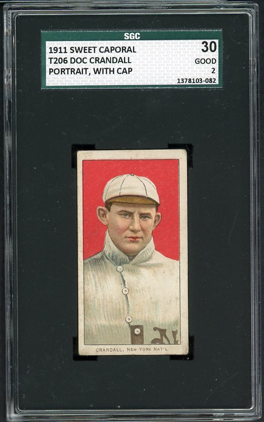 1909-11 T206 T 206 Doc Crandall Giants SGC 30 GD 426660