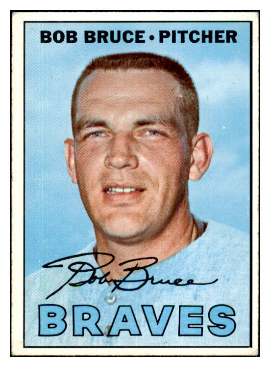 1967 Topps Baseball #417 Bob Bruce Braves VG-EX Variation 426832