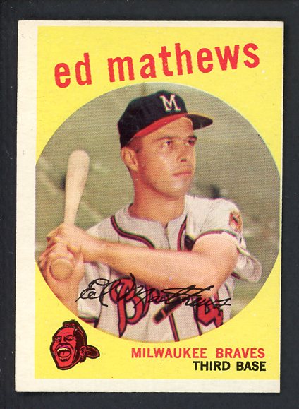 1959 Topps Baseball #450 Eddie Mathews Braves EX 427239