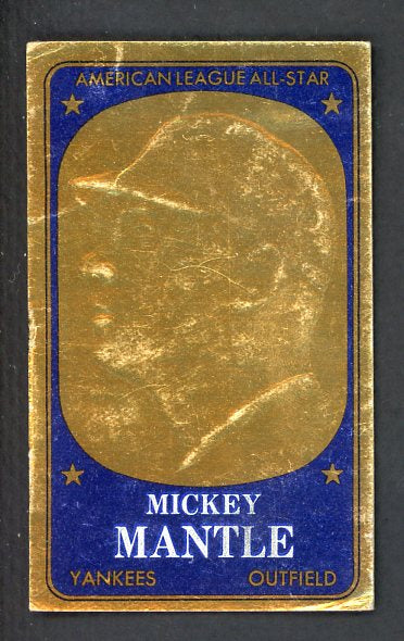 1965 Topps Embossed #011 Mickey Mantle Yankees VG 427349