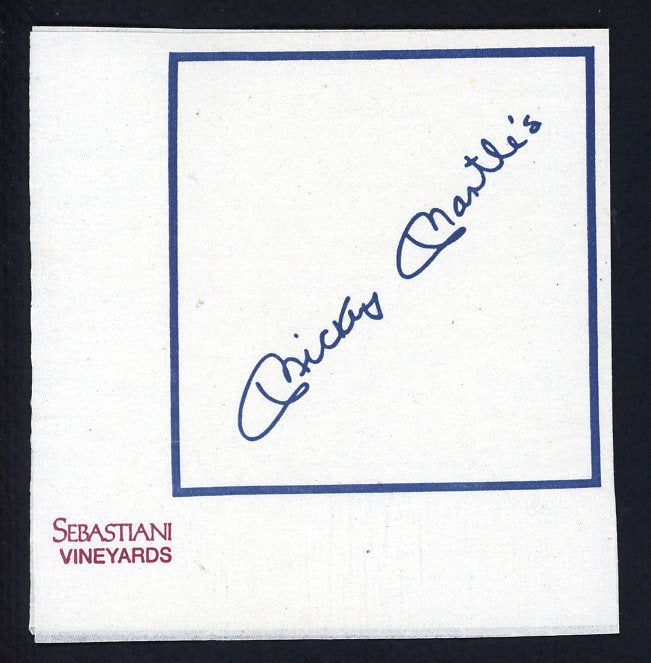 1988 Mickey Mantle Restaurant Cocktail Napkin EX-MT 427488
