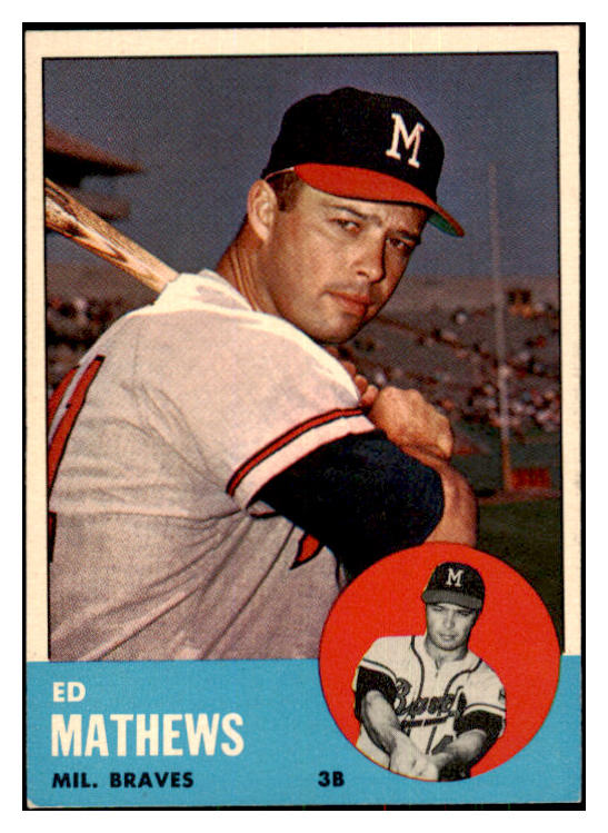 1963 Topps Baseball #275 Eddie Mathews Braves EX-MT 427582
