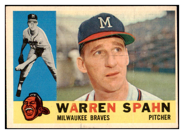1960 Topps Baseball #445 Warren Spahn Braves EX+/EX-MT 427669