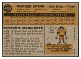 1960 Topps Baseball #445 Warren Spahn Braves EX+/EX-MT 427669