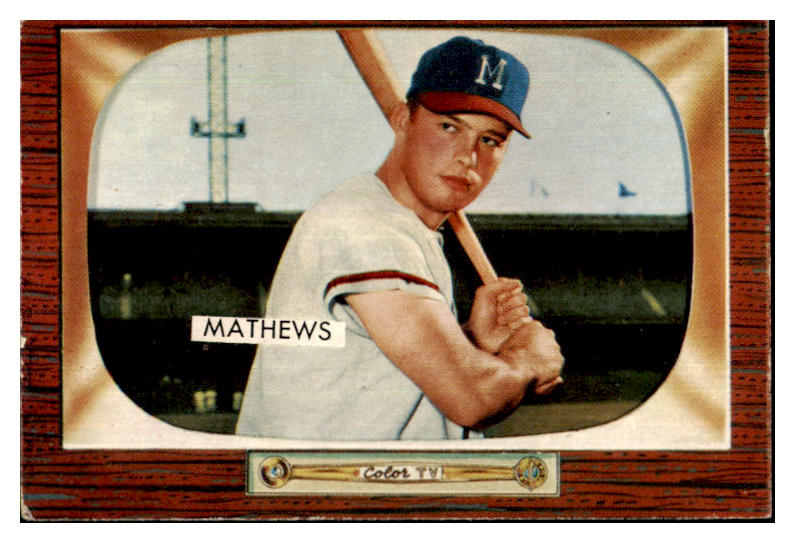 1955 Bowman Baseball #103 Eddie Mathews Braves VG-EX 427676