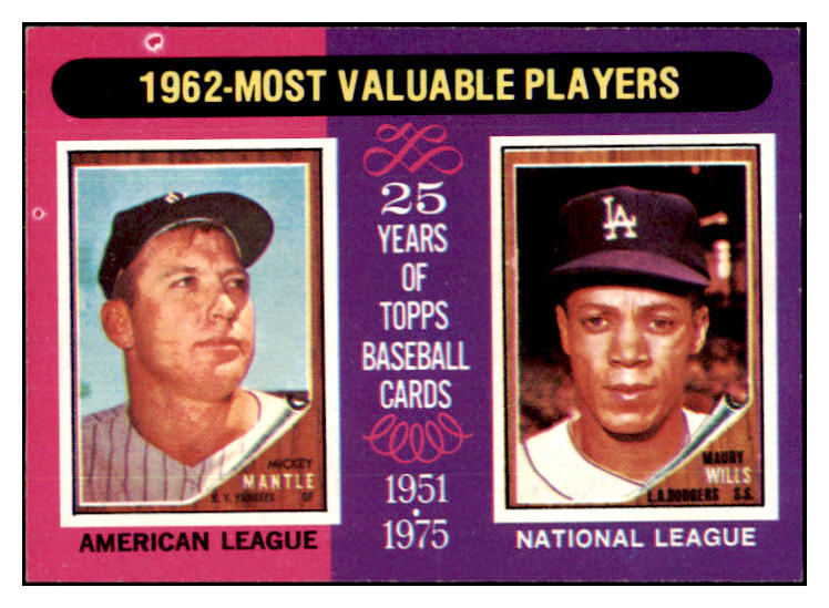 1975 Topps Baseball #200 Mickey Mantle Maury Wills EX-MT 427825
