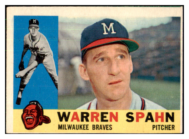 1960 Topps Baseball #445 Warren Spahn Braves VG-EX mc 427832