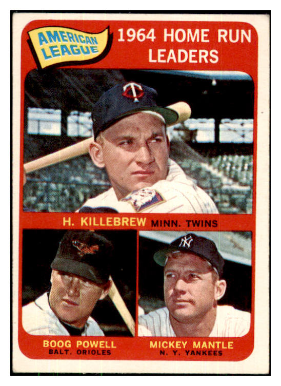 1965 Topps Baseball #003 A.L. Home Run Leaders Mickey Mantle EX 427875