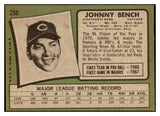 1971 Topps Baseball #250 Johnny Bench Reds VG-EX discoloration 427909