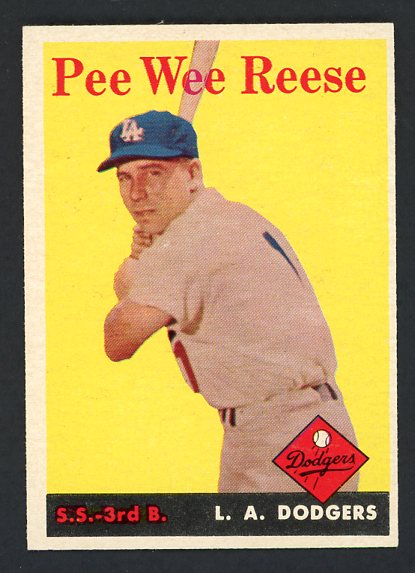 1958 Topps Baseball #375 Pee Wee Reese Dodgers EX-MT/NR-MT 428043