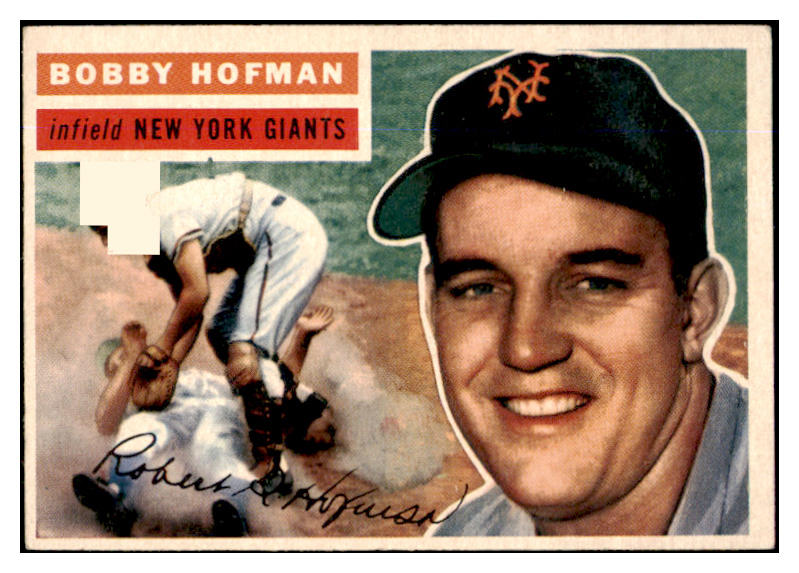1956 Topps Baseball #028 Bobby Hofman Giants EX-MT White 428901