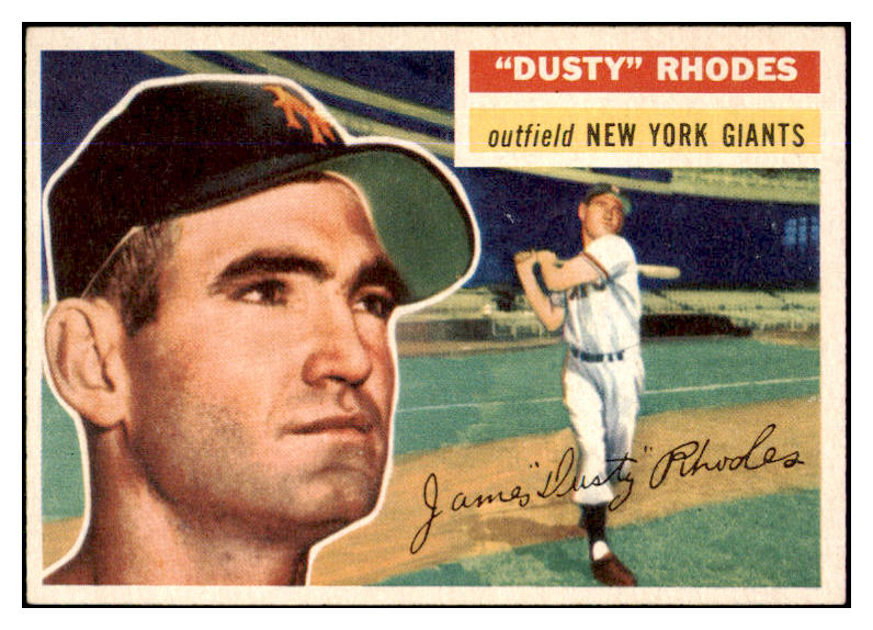 1956 Topps Baseball #050 Dusty Rhodes Giants EX-MT White 428916