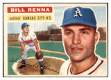 1956 Topps Baseball #082 Bill Renna A's EX-MT White 428939