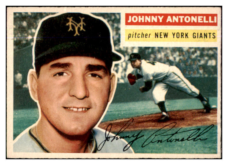 1956 Topps Baseball #138 Johnny Antonelli Giants EX-MT Gray 428972