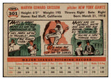 1956 Topps Baseball #301 Marv Grissom Giants EX-MT 429068