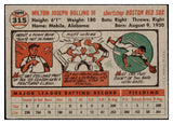 1956 Topps Baseball #315 Milt Bolling Red Sox EX-MT 429077