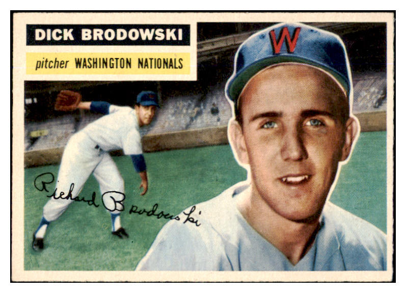 1956 Topps Baseball #157 Dick Brodowski Senators NR-MT Gray 429135